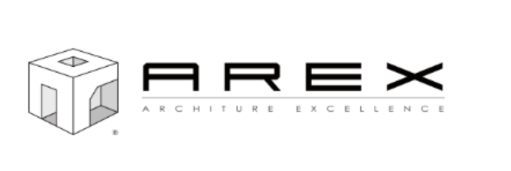 アーレックス(AREX)のロゴマーク—立方体アイコンとブランド名